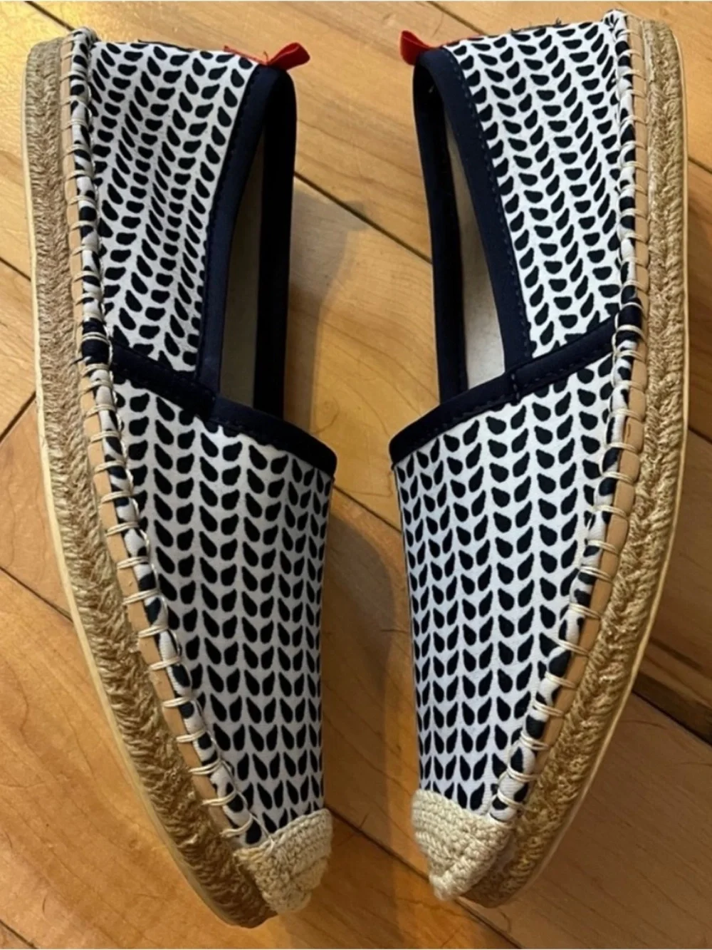 Sea Star Beachwear Navy White Patterned Mariner Beachcomber Espadrille size 8